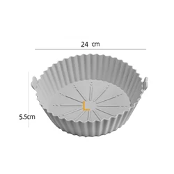 Silicone Air Fryer Basket Tray Protector - Round/Square, Multi-Liter XXL Capacity (8inch L Round)