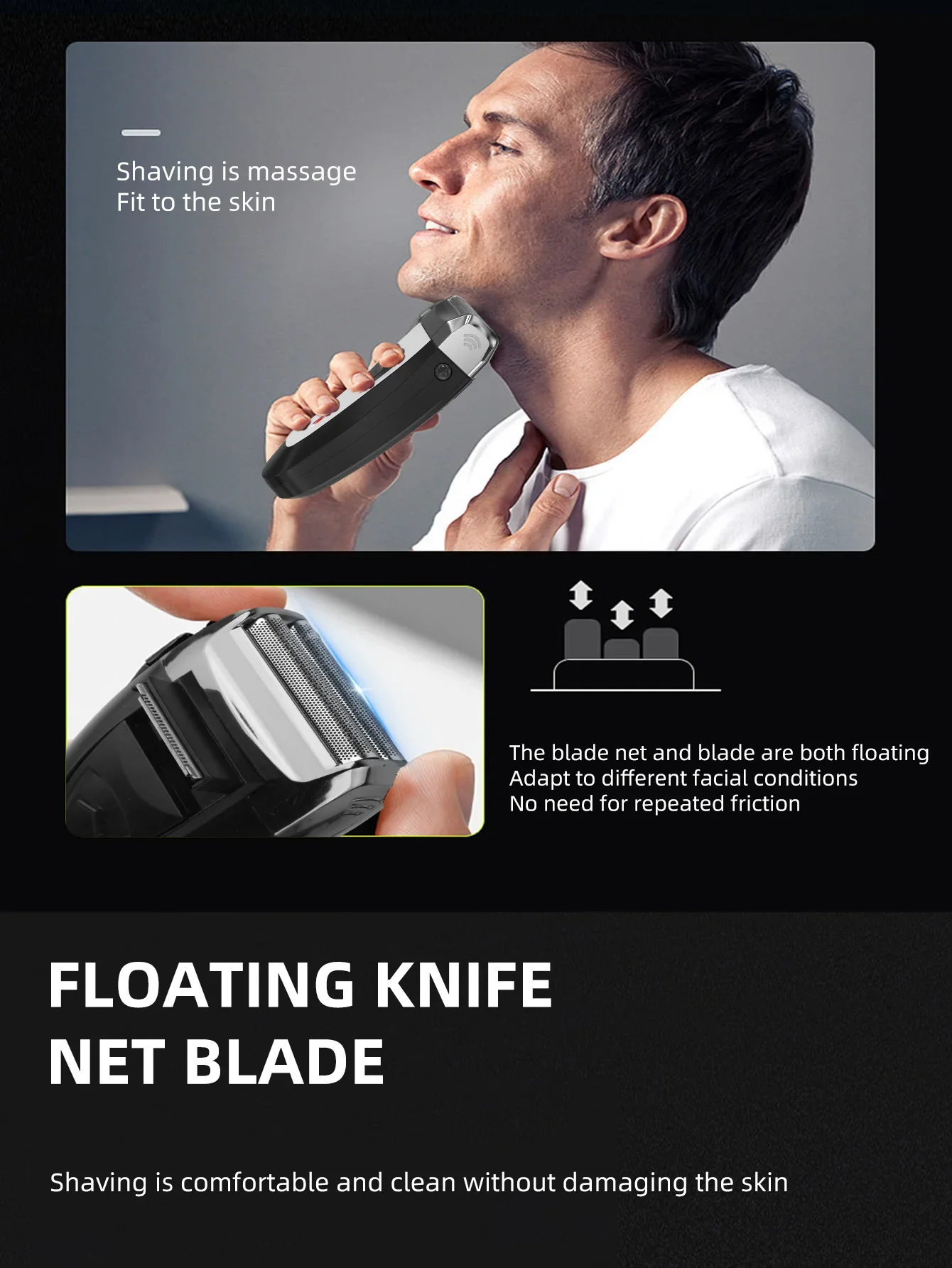 Rasoir électrique kemei étanche rechargeable par usb_voghion.com