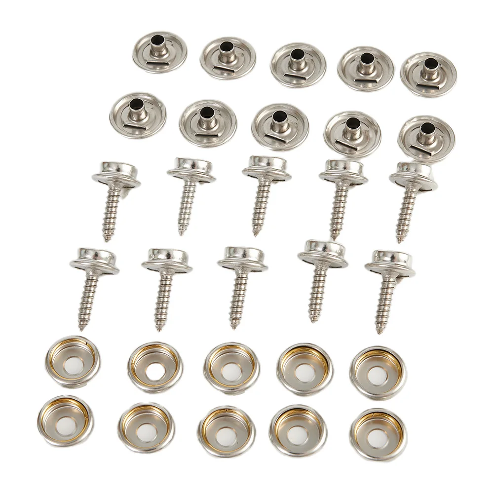 30x Marine Grade Snap Fastener Stainless-Steel Snap Buttons 15mm Snap Kits For Boat Cover Sewing Leather Canvas remotekey ce0523 flip remote car key shell blank cover 3 buttons middle trunk button for citroen hu83 key blade