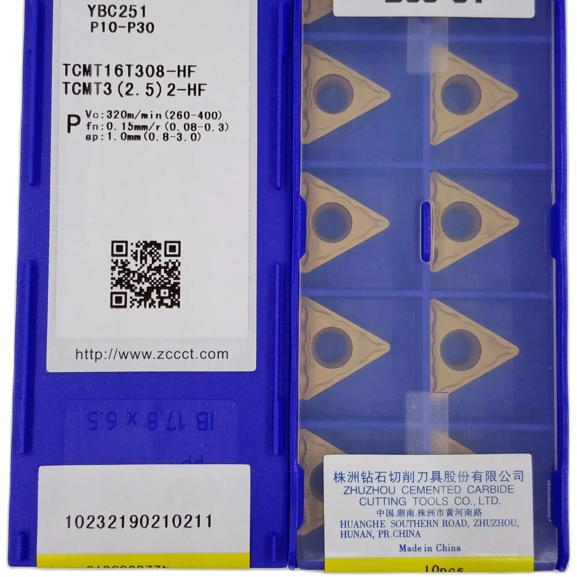 

ZCC фреза YBC151 YBC251 стандартная для обработки стали TCMT 3 (2,5) 2 HF 10 шт./коробка