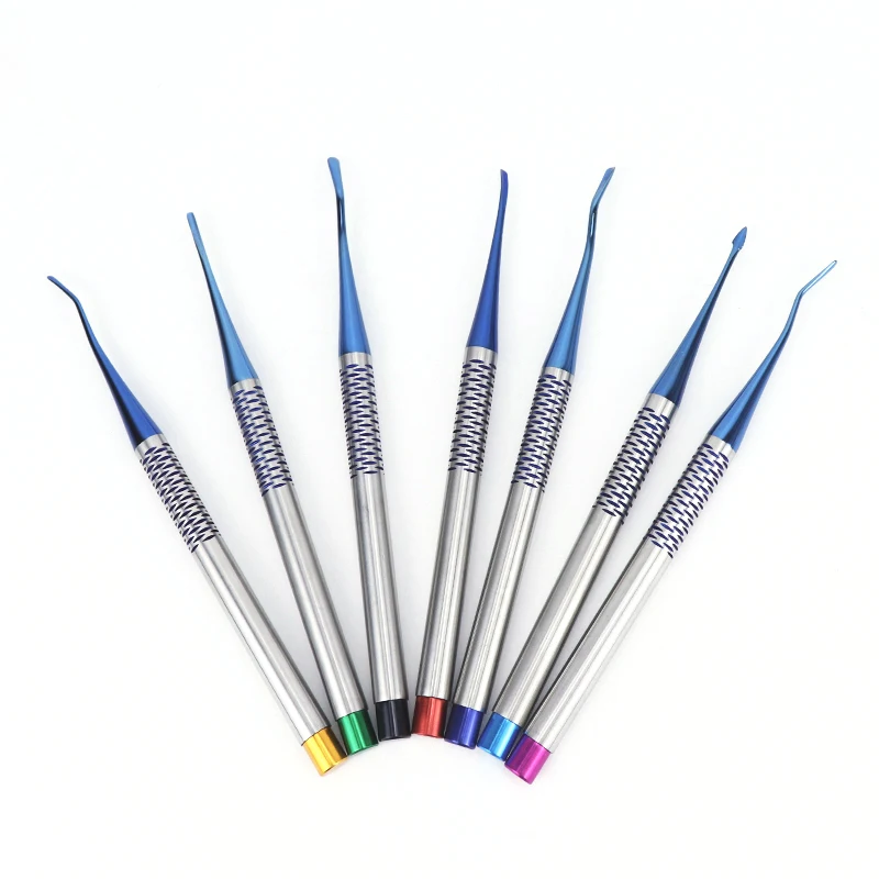 7pcsDentalToothExtractingToolsSetTitaniumAlloyImplantInstrumentDentalElevatorSet
