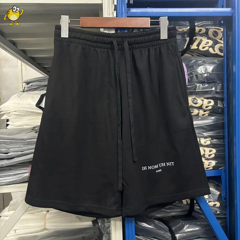 2024 Joggers IH NOM UH NIT Shorts Men Woman 1:1 Black White Hip Hop Summer Heavy Fabric Drawstring Breeches