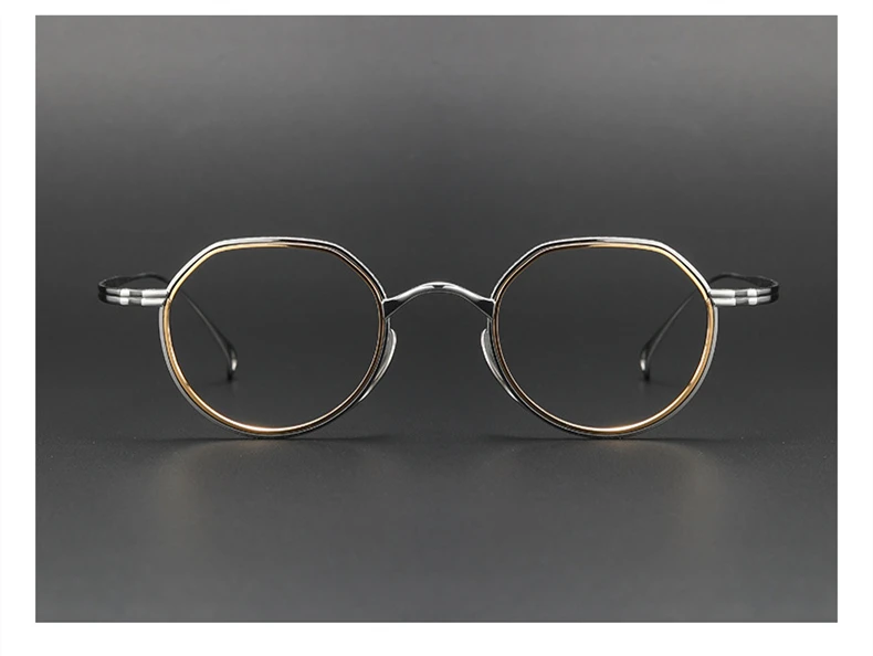 Japanese Style Fashion 10g Ultra-Light Pure Titanium Frame Double-loop design eyeglasses KMN1231 22 S26720cabb0144bca9bb9ac3c009b3d439