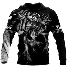 

Fashion Autumn Casual Jacket Hoodie Advanced 3D Tiger Print Men's Sweater Unisex Pullover