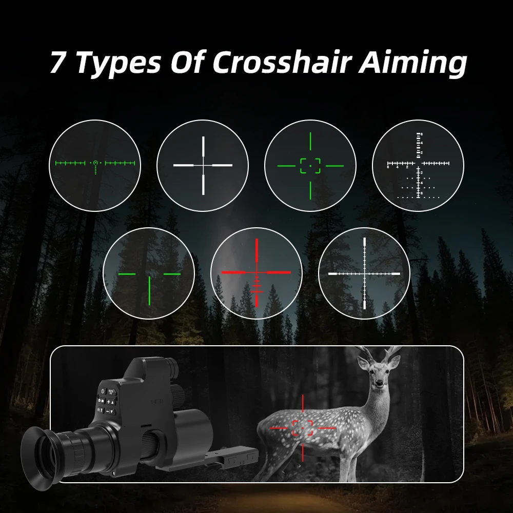 Clip-on Digital Night Vision Scope Monocular 3-Level IR illuminator Crosshair 4X