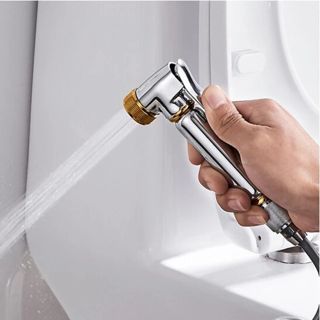 copper gold silver Toilet Water spray bidet Sprayer wc faucet enema cleaner  shower head hose kit douchette Bathroom accessories - AliExpress