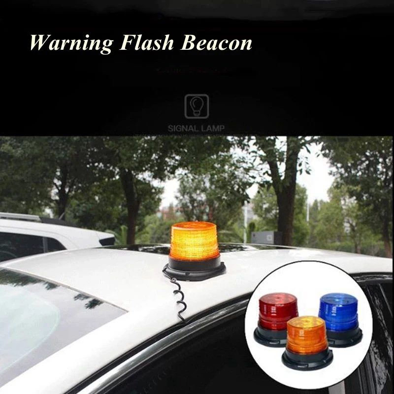 Car Strobe Light Emergency Car Rotating Traffice Indication Car Flash Beacon Light LED Orange Blue Red Flash Car Warning Light images - 6