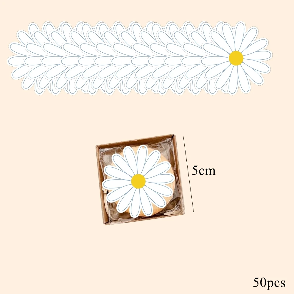 Set Decorazioni Compleanno Bohemien Con Striscione Happy Birthday Pastello, 12 Topper Per Torta A Forma Di Margherita Rosa, Bianco E Giallo, Per Feste E Baby Shower
