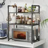Kitchen Storage Rack Microwave Shelf Condiment Organizer Shelf Multi-Layer Simple Countertop Tidying Shelves Kitchen Accessories 2