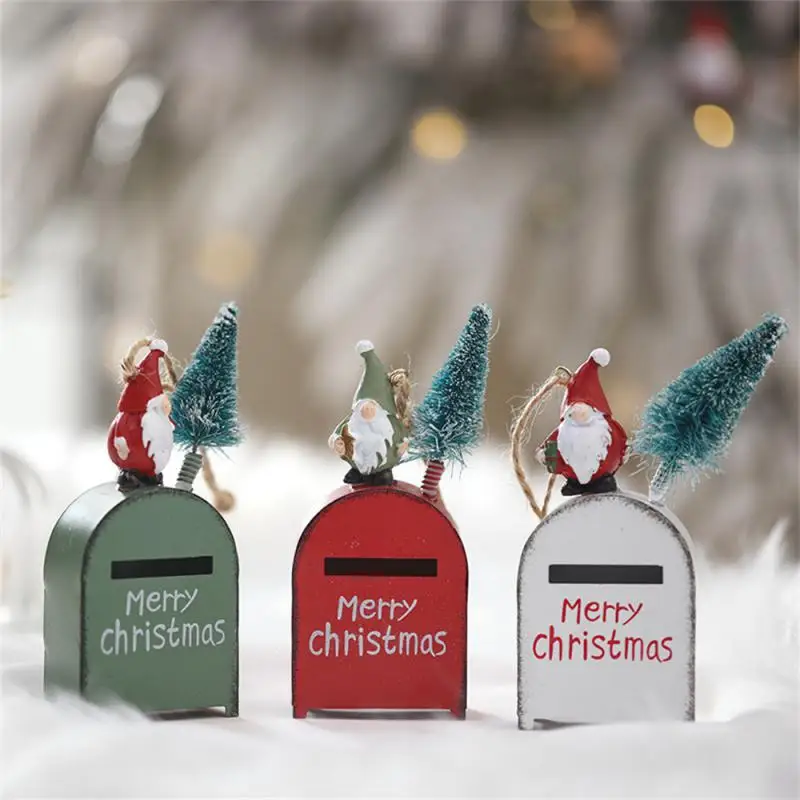 

Retro Mailbox Beautiful Christmas Patterns Christmas Tree Pendant Lightweight Iron Art+resin+other Fashionable 3 Colors Pendants