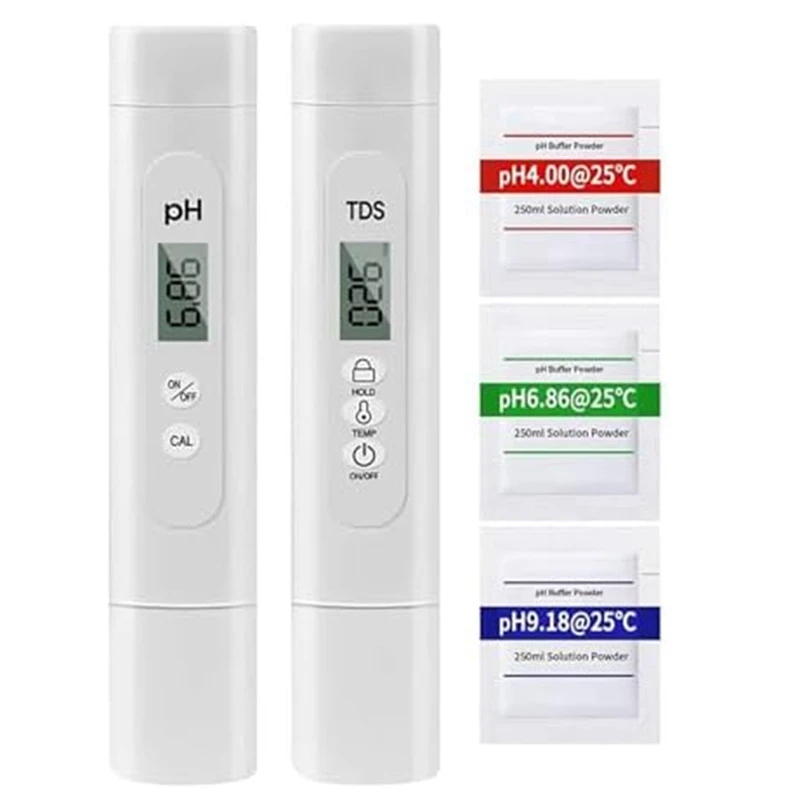 

Измеритель температуры TDS 0-14pH, тестер для питьевой воды, бассейна, аквариума, автоматическая калибровка, белый