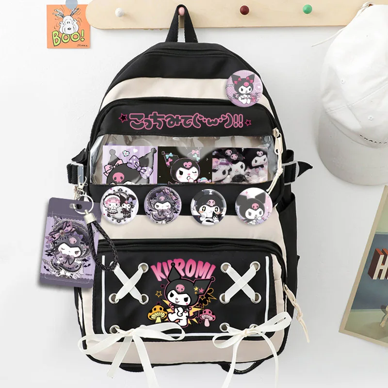 

Hot selling fashionable Sanrio series anime peripherals Kuromi Cinnamoroll Kawaii student backpack girls large capacity bag