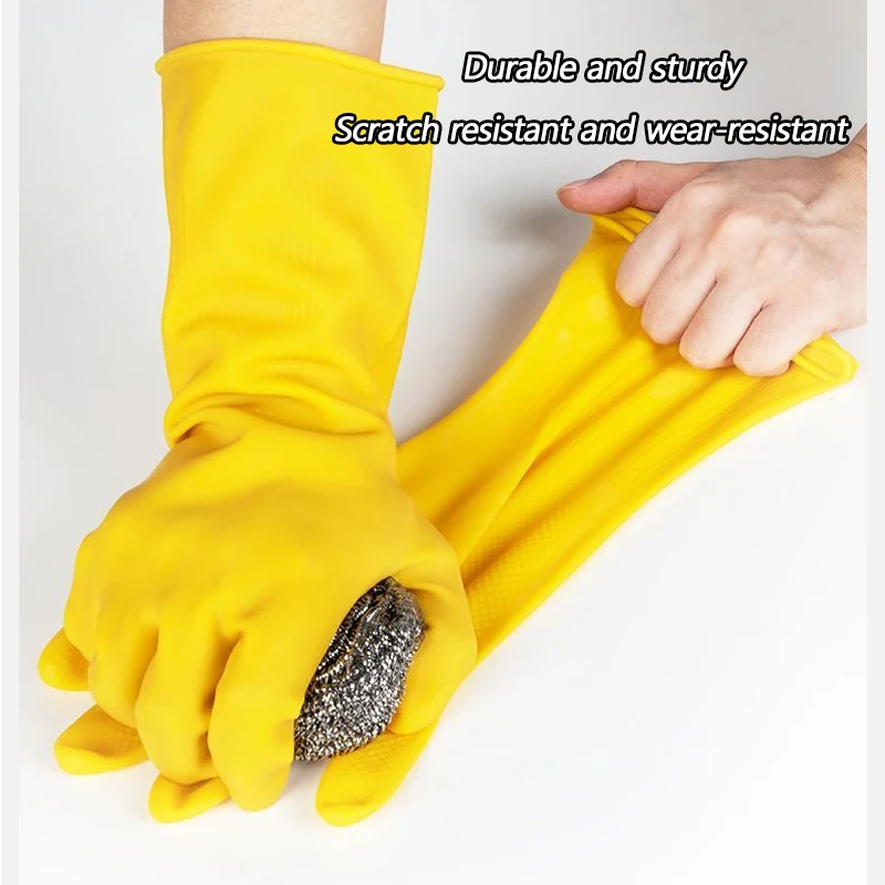 Thicked Latex Gloves Household Kitchen Dishes Cleaning Gloves Waterproof Beef Tendon Durable Housework dishwashing gloves cleaning gloves