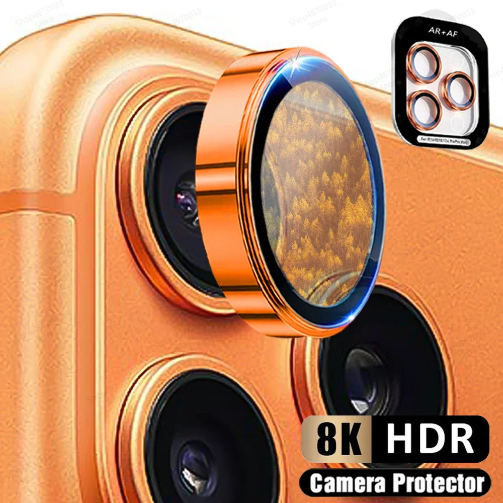 Premium 8K HD Tempered Glass Camera Lens Protector with Metal Ring