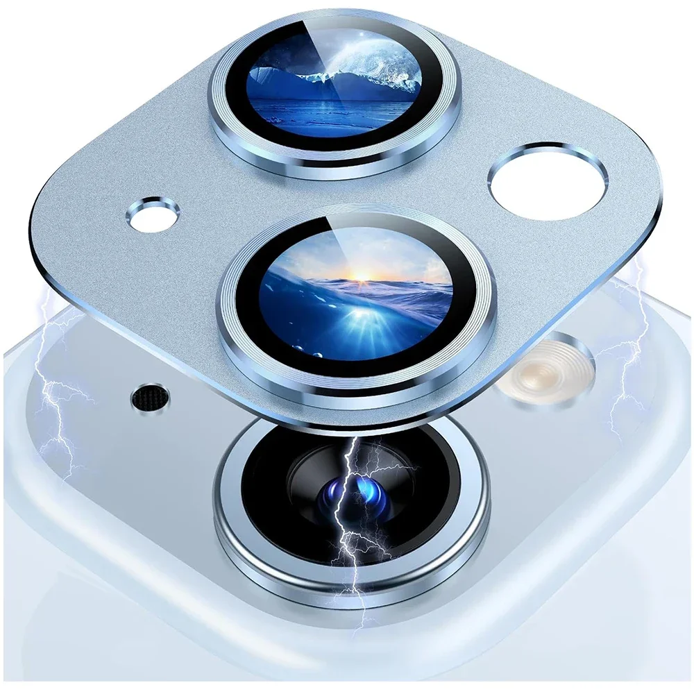 Premium Blue Tempered Glass Camera Lens Protection Cover