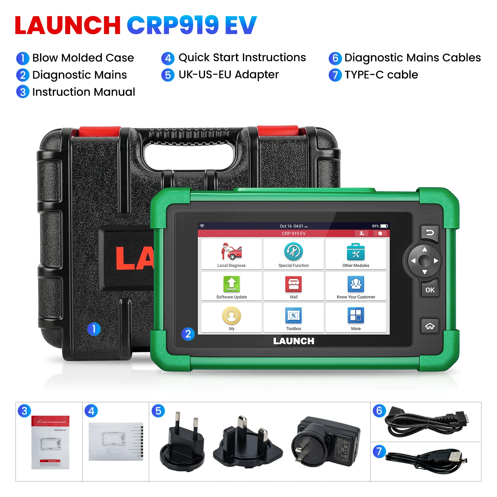 LAUNCH X431 CRP919 EV Bidirektionales Scan-Tool für Elektrofahrzeuge New Energy Cars ALLES System 43+ Reset CAN FD Diagnosetool – Detail 11