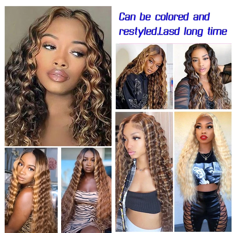 Real Virgin Human Hair Bulk Extension 613 Blonde Hair Bulk Weaving For Braiding Unprocessed No Weft Deep Wave Bundles