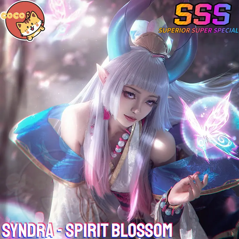 CoCos-SSS Game LOL Syndra Spirit Blossom Cosplay Costume League of Legend  Cosplay Spirit Blossom Syndra Kimono Costume and Wig - AliExpress