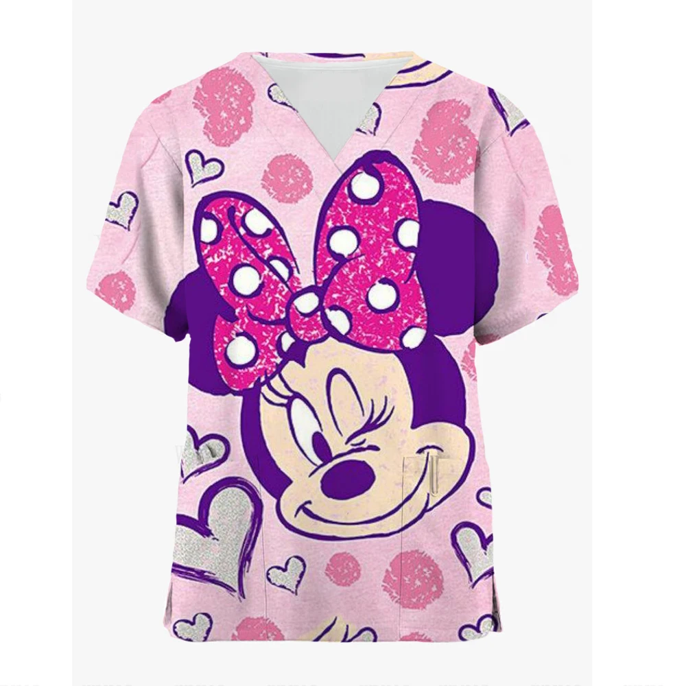 DisneyMickeyMousePrintUniformLadiesShortSleeveVneckCare