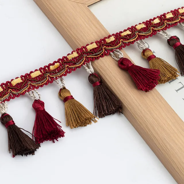 Frangia Decorativa In Pizzo Con Nappa Oro - 6 Metri Per Tende, Paralumi E Decorazioni Casa - Foto 3