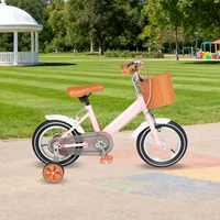 Vélo d'apprentissage à pédales pour enfants de 12 pouces, capacité de charge de 40kg, rose/jaune/vert pour 2-4 ans 1