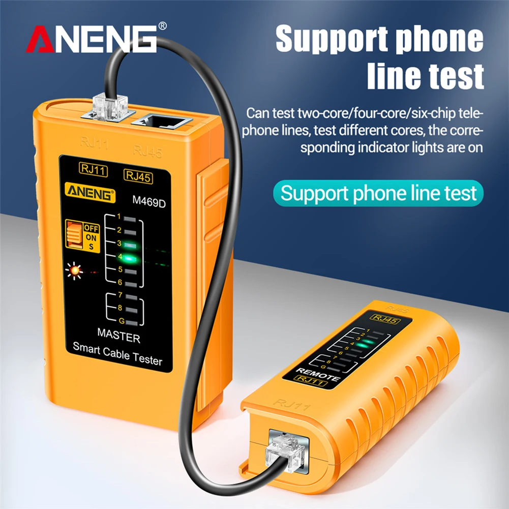 ANENG M469D RJ45 Cable lan tester Network Cable Tester RJ45 RJ11 RJ12 CAT5 UTP LAN Tester Networking Network Repair Tool network cable tester