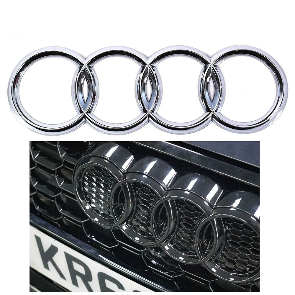 Car Emblem Sticker 4 Ring ABS Car Hood Front Bonnet Grill Rear Trunk For Audi A3 A4 A5 A6 A7 Q2 Q3 Q5 Q8 TT