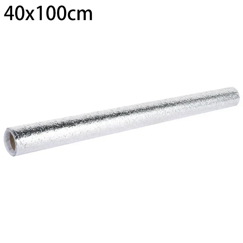 40*100cm Waterproof Oil-proof Aluminum Foil Kitchen Wall Sticker High Temp Resistant House Renovation Practical