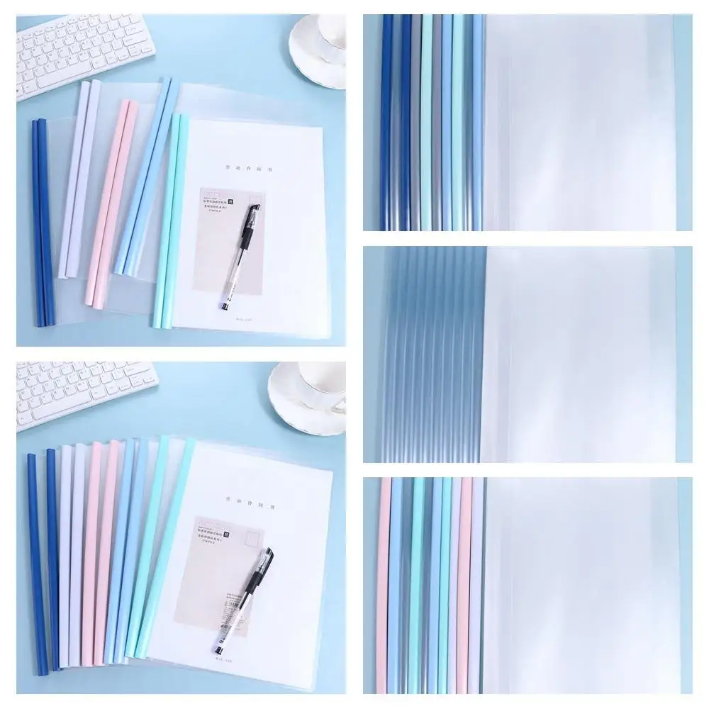 

10pcs/set Note Organizer A4 File Folder Clamp File Clip Holder Scrapbooking Macaron Paper Folder Hand Account Transparent