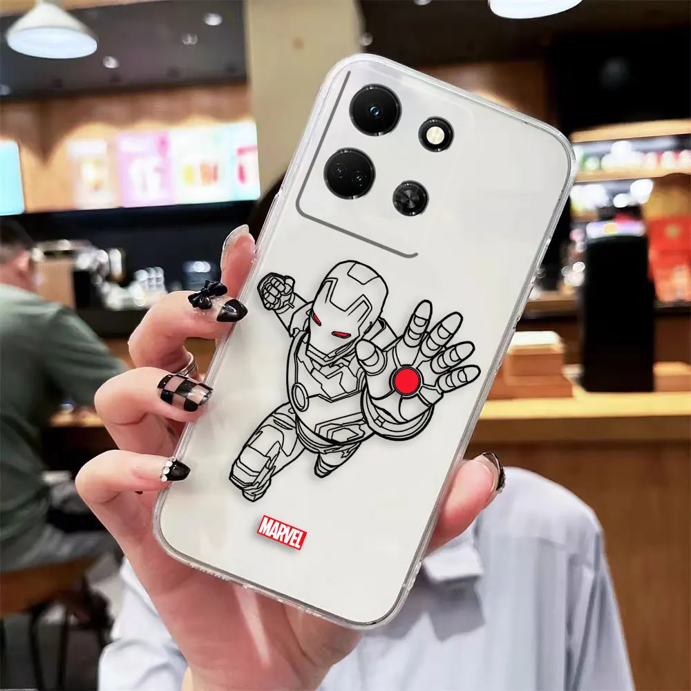 thumbnail image 1 of Clear Phone Case For Infinix NOTE 10 11 12 30 30i SMART 5 6 7 ZERO CAMON 19 20 PRO Case Funda Capa Shell Marvel Lron Man Comics, 1 of 5