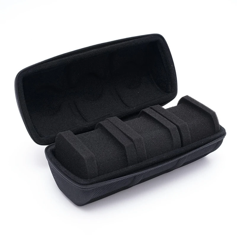 3 Slot Watch Dislpay Roll Organizer EVA Watch Storage Case with Zipper Cushions for Men Women