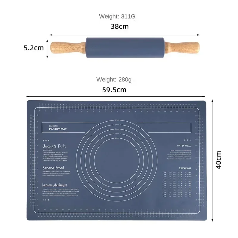 Silicone Baking Kneading Pad Pastry Drum Cooking Dough Muffin Pizza Toast Baking Pastry Tool Set Making Bracket Kitchen Tools