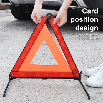 Triangolo per auto Treppiede riflettente rosso Telaio pieghevole Segnale di stop per pericolo di sicurezza stradale Accessori per auto per guasto di emergenza automatico