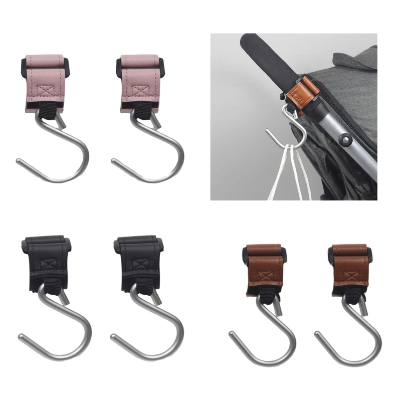 

PU Leather Metal Stroller Hook Stylish & Practical Addition to Your Baby Gear