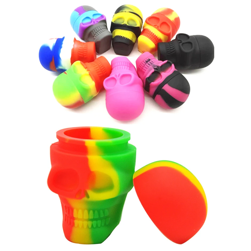 

20Pcs Skull Shape Jar 3ml/15ml Silicone Container Bottle Cream Jars Oil Storage Box Makeup Cosmetic Smoking Accessories