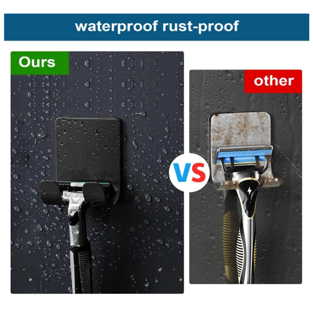 Punch-free Adhesive Razor Holder Wall Mounted Bathroom For Shower Hook Rack Gillette Shaver Shaving Holder