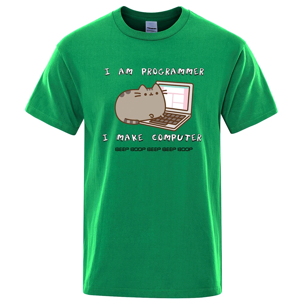 Am Programmer I Make Computer Funny Male Tshirts Hip Hop Sweat T-Shirt Summer Tops Casual Cotton Oversized Street Men_voghion.com