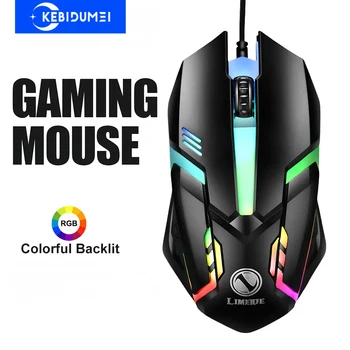 USB Wired Mouse RGB Colorful Mosue E-Sports Gaming Mouse Wired Office Mouse Mice For PC Desktop Laptop Computer Windows iOS 1