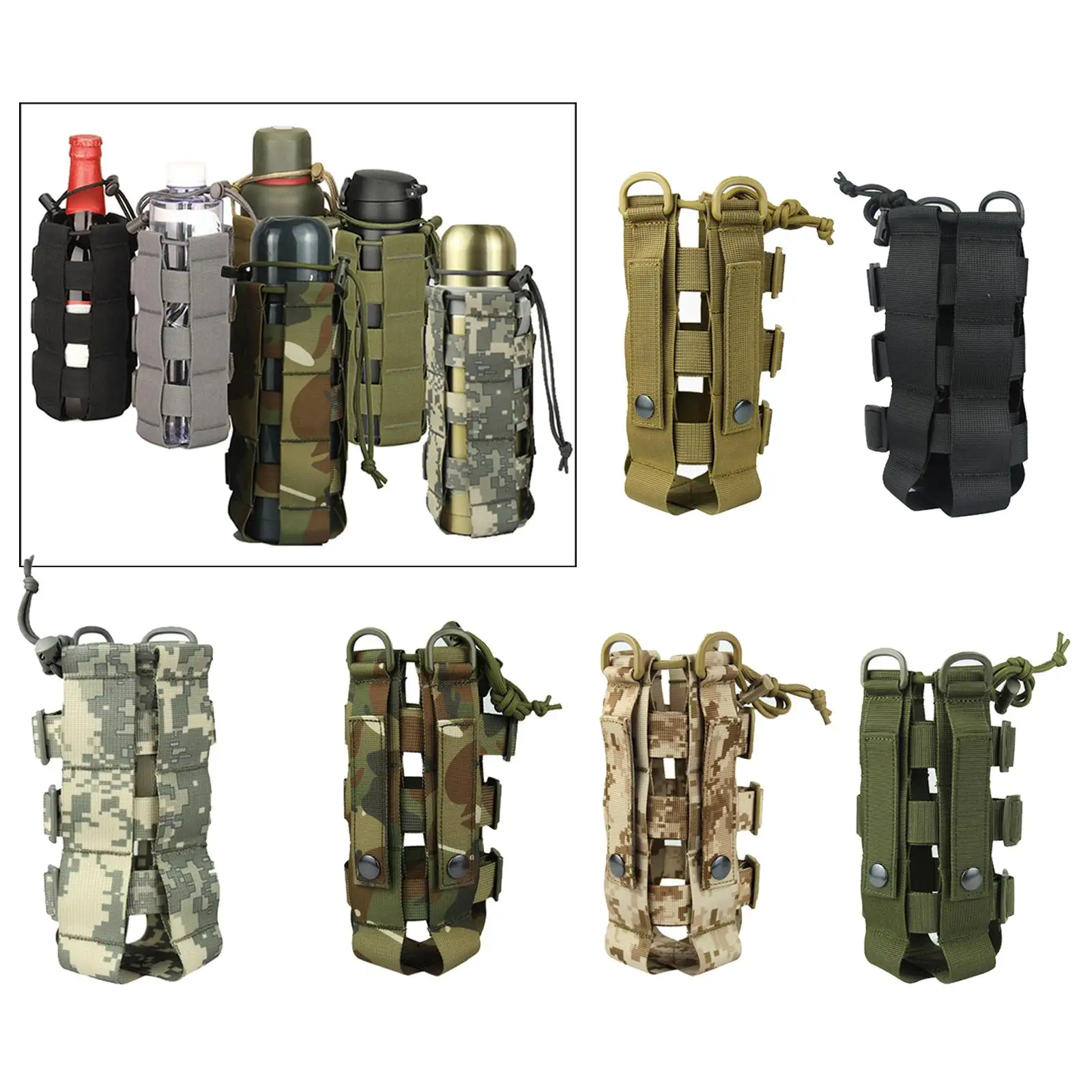 Molle Water Bottle Pouch Military Carrier Outdoor, Water Bottle Kettle 4