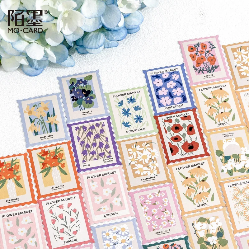 45 Pz/pacco Timbro Stile Fiori Adesivi Set Per Ufficiale Planner Fai Da Te Artigianato Scrapbooking Abbellimento Diario - immagine 2