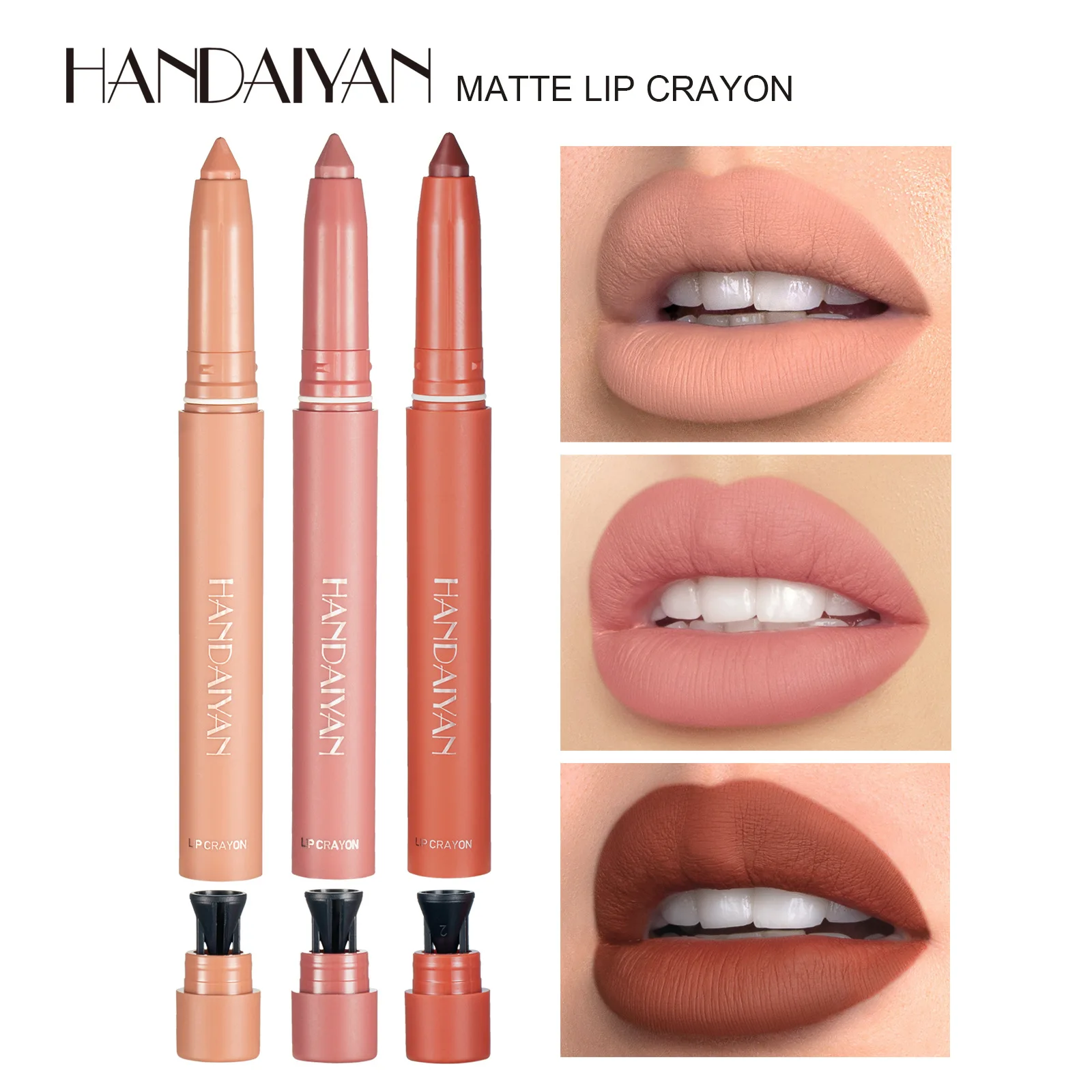 Handaiyan 12 Colors Lip Liner Matte Waterproof Velvet Nude Lipstick Pencil Sexy Red Brown Pigments Makeup Long Lasting 2