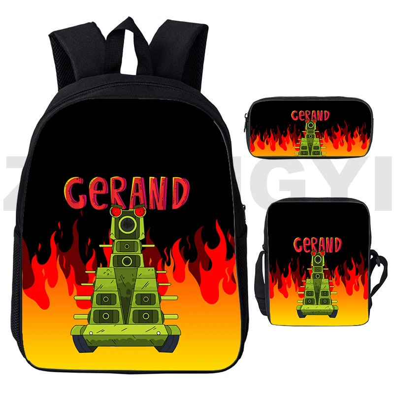Hot World Of Tanks Zaini 3D 12/16 Pollici Anime Cartoon Kids Student Preppy Bookbag War Thunder Gioco Daily Men Canvas Packbag