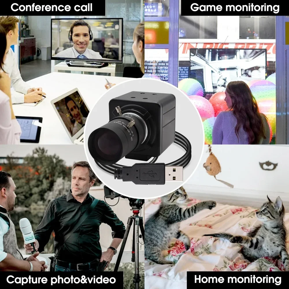 ELP 4K USB Zoom Camera 2160P 30fps CMOS IMX415 10X Optical Zoom Video USB PC Webcam with 5-50mm Varifocal Lens for PC,Pi,Laptop 6
