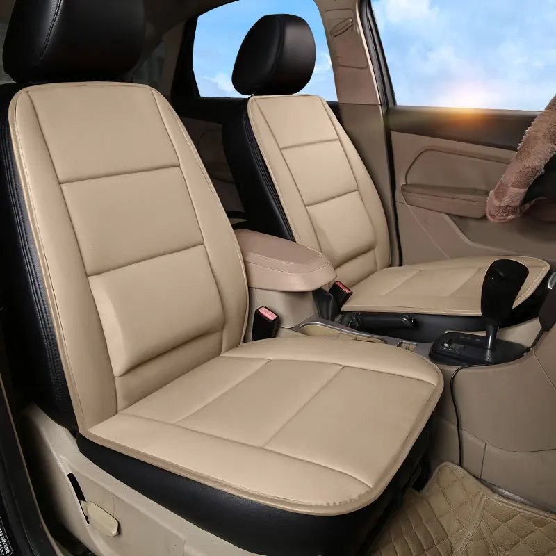 Funda de asiento de coche integrada de cuero PU, cojín Interior para asiento de coche, soporte Lumbar, accesorios universales, 1 ud.