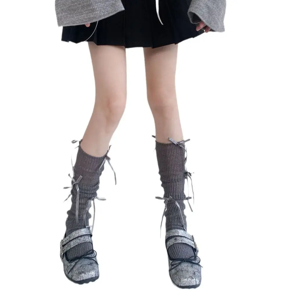 Cotton Lolita Socks with Multi Bowknot Decoration for Women