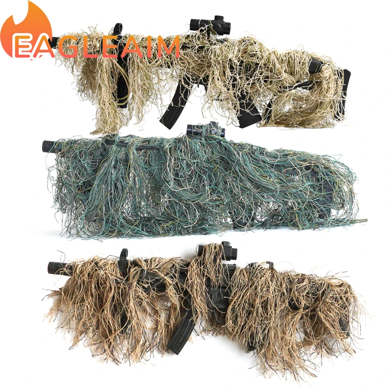 4 Feet Ghillie Rifle Wrap Cover Wrap Camo,Desert/Jungle/Snow Camouflage