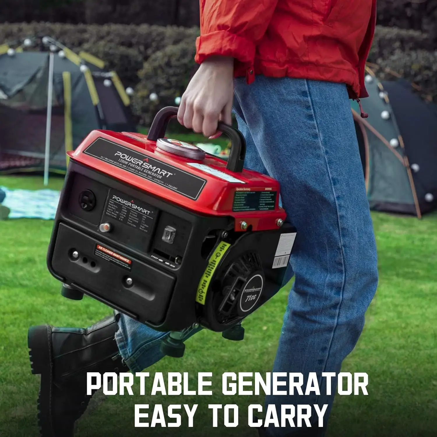 1200W Portable Generator, Small Generator for Home Backup Use Camping Outdoor, Ultralight, Super Quiet, EPA Compliant