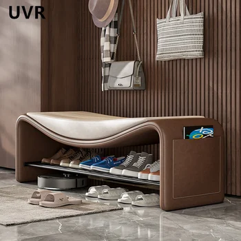 Sgabello per scarpe di lusso leggero UVR Sgabello per porta semplice e moderno Design creativo Comò per camera da letto Sedia Piccolo sgabello basso Mobili per la casa 1