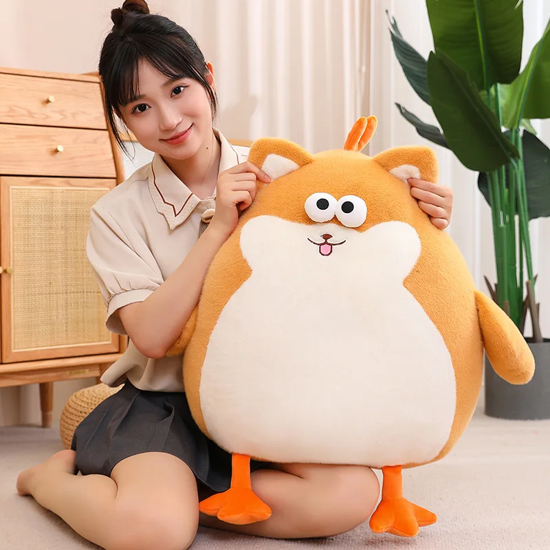 2 in 1 Cute Corgi Chick Plush Toy Kawaii Stuffed Soft Animal Plushies Doll Creative Funny Throw Pillow Room Decor Kids Girl Gift