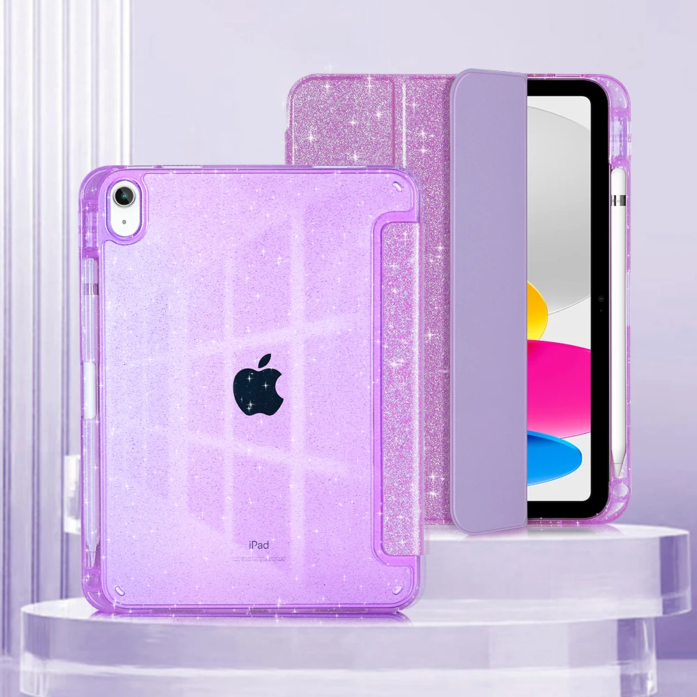 حافظة كمبيوتر لوحي لامعة لجهاز iPad A16 2025 مع حا...